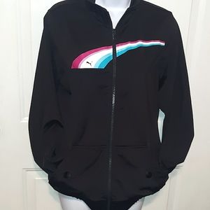 Like New PUMA Juniors Black Zip Tracksuit Jacket